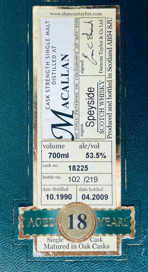 Macallan 1990 DT  Rare Auld