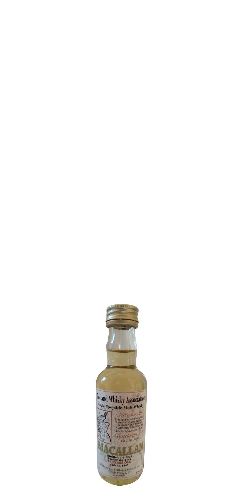 Macallan 1975 HPdV  Serie no. 26 - Miniature