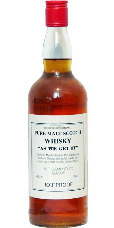 Macallan As We Get It JGT  Pure Malt Scotch Whisky - 103° Proof