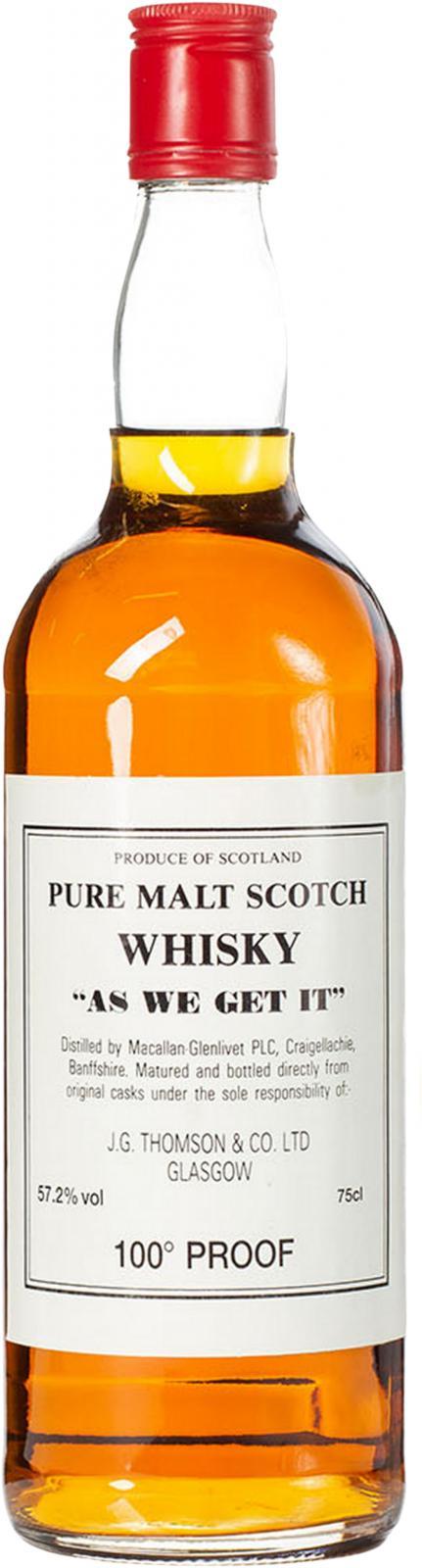 Macallan As We Get It JGT  Pure Malt Scotch Whisky - 100° Proof