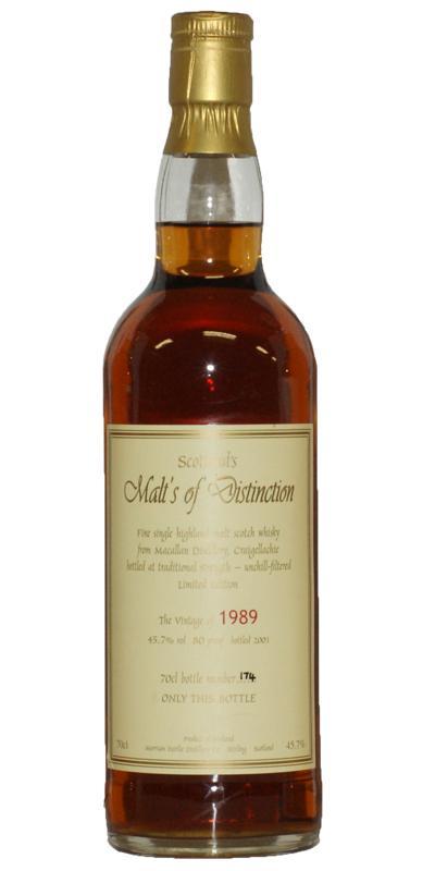 Macallan 1989 MFD  Scotland's Malt's of Distinction