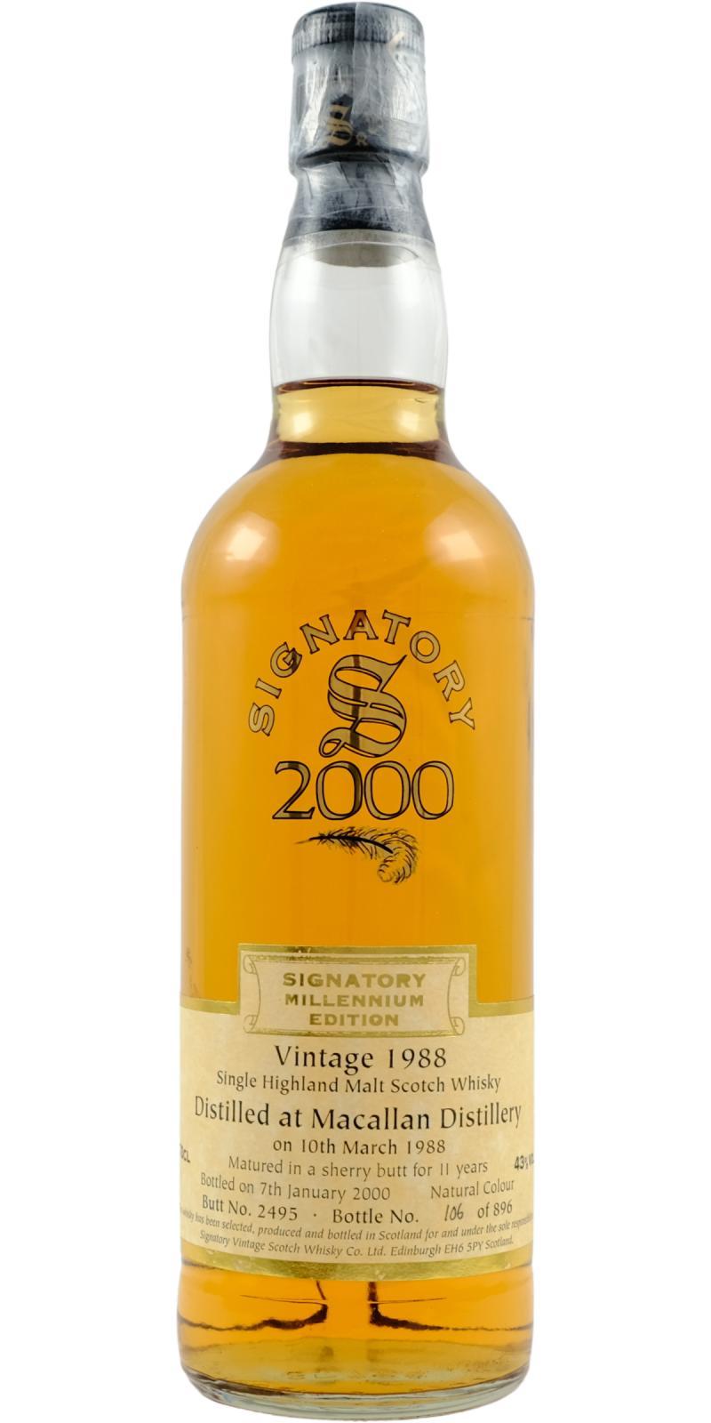 Macallan 1988 SV  Millennium Edition
