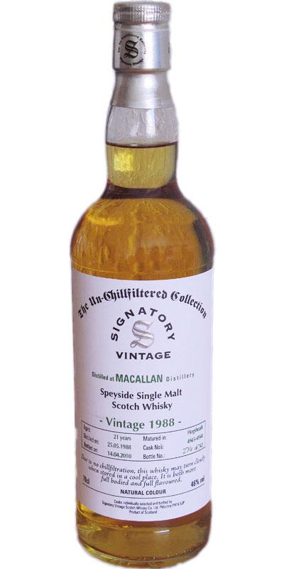 Macallan 1988 SV  The Un-Chillfiltered Collection