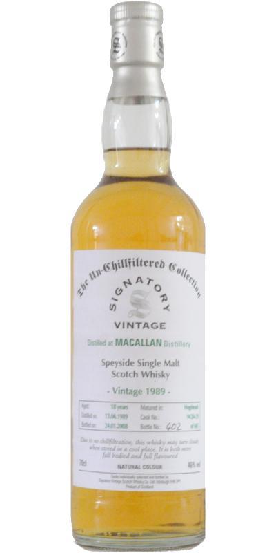 Macallan 1989 SV  The Un-Chillfiltered Collection