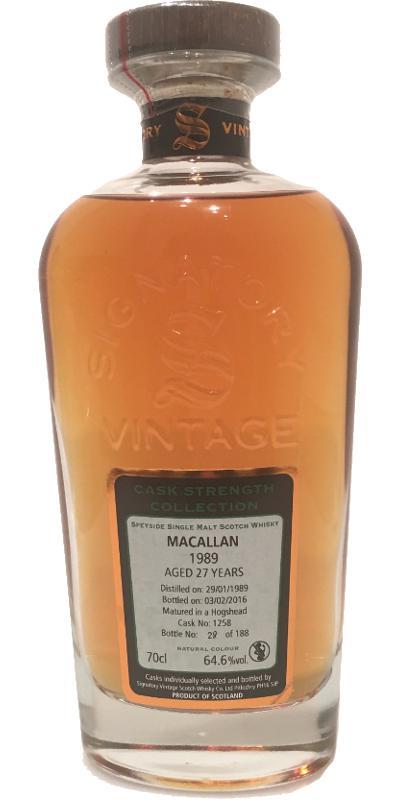 Macallan 1989 SV  Cask Strength Collection