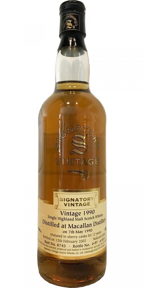 Macallan 1990 SV  Vintage Collection