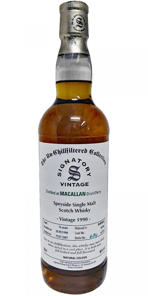 Macallan 1990 SV  The Un-Chillfiltered Collection