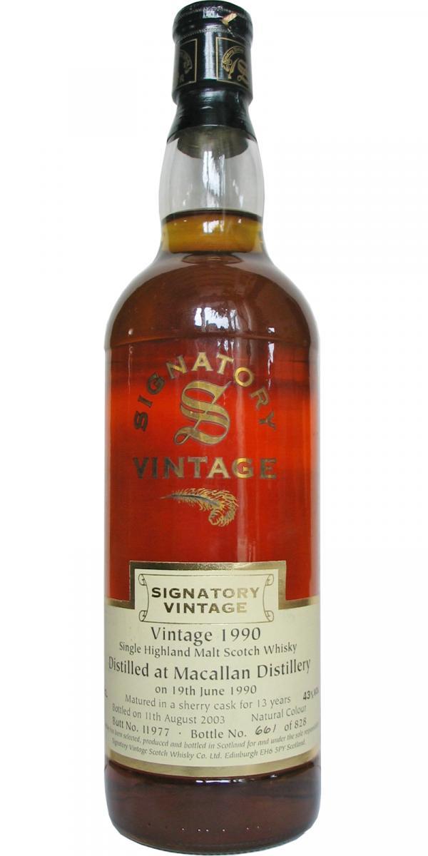 Macallan 1990 SV  Vintage Collection