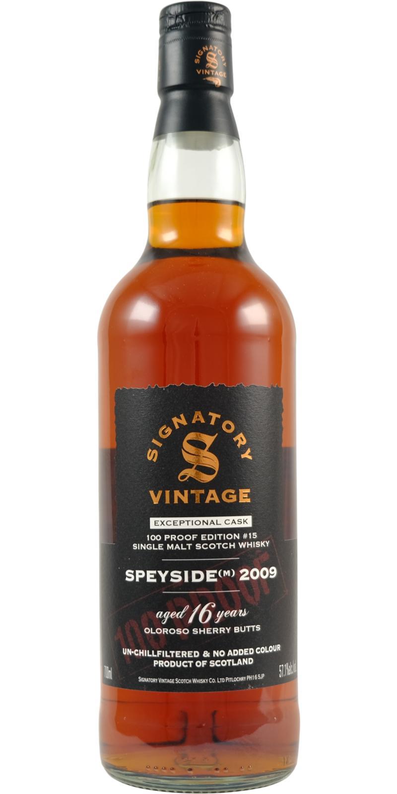 Speyside (M) 2009 SV  100 Proof - Exceptional Cask - Edition #15