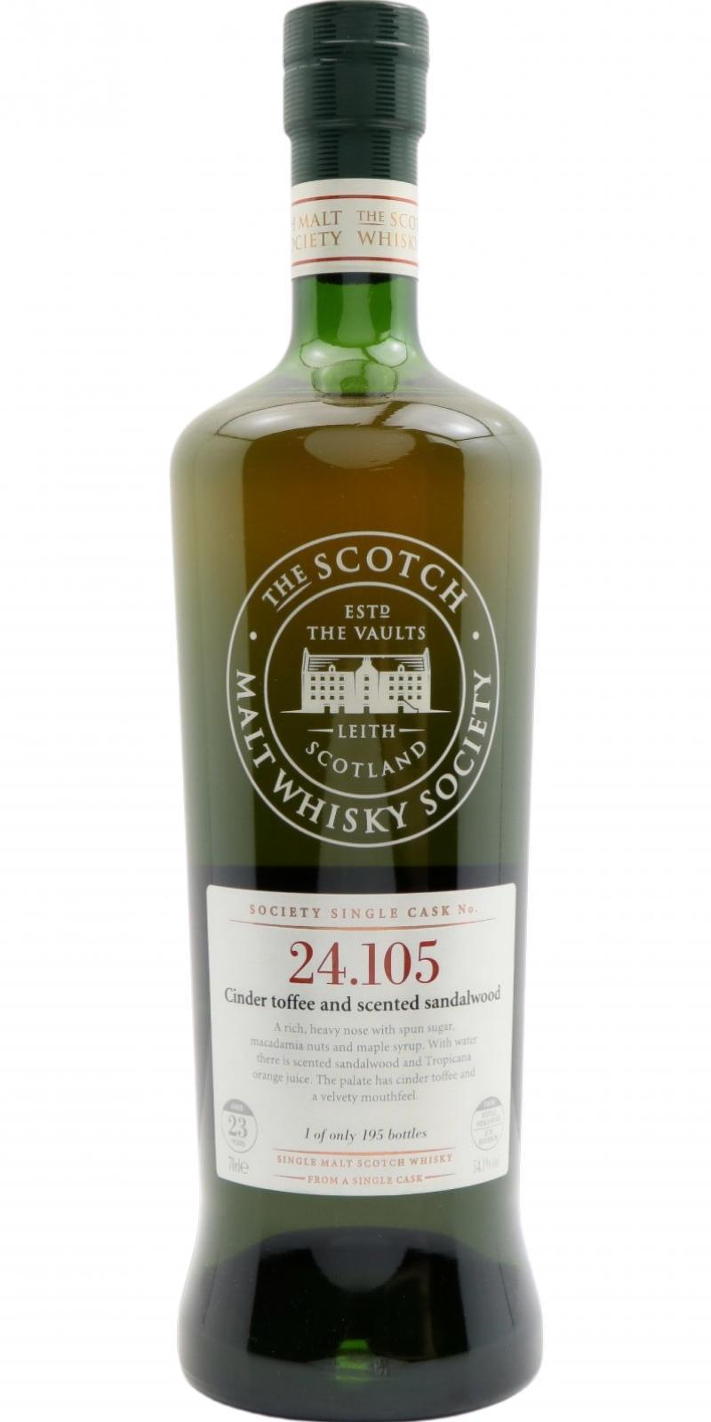 Macallan 1985 SMWS 24.105  Cinder toffee and scented sandalwood