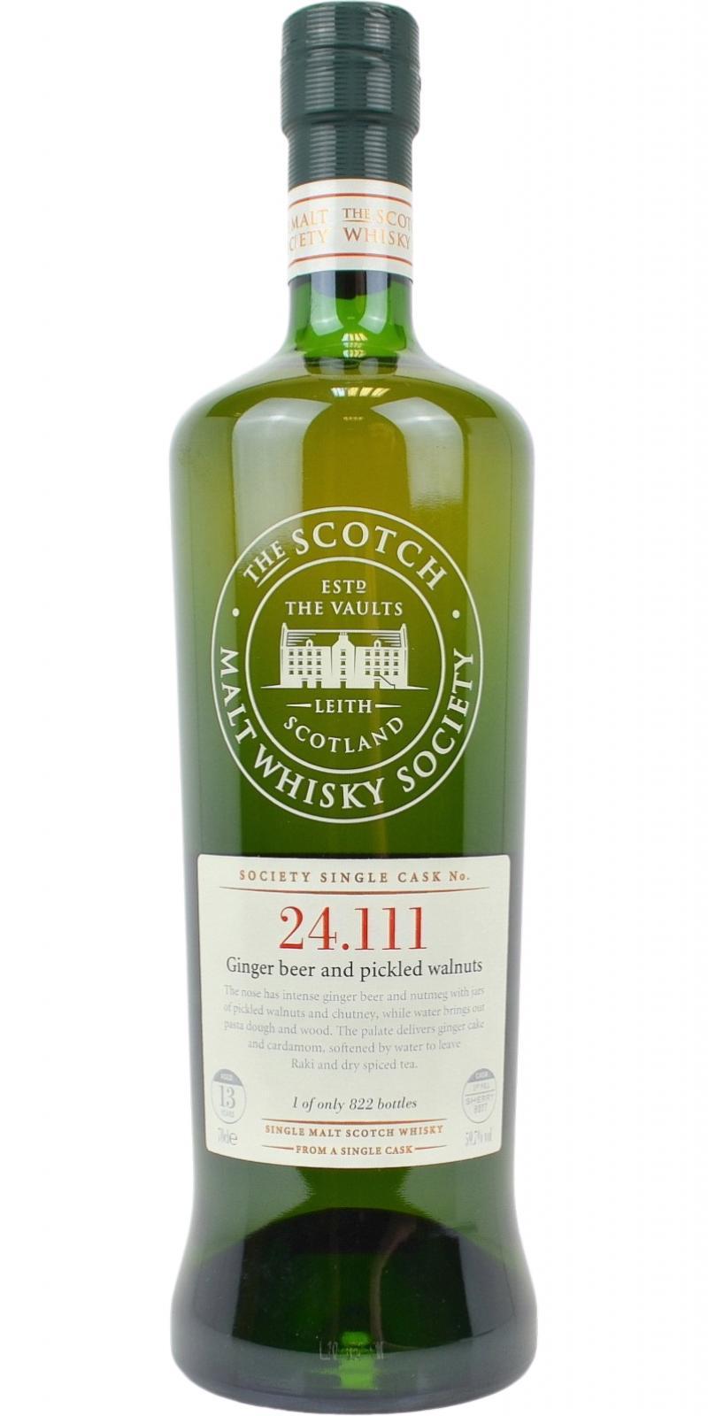 Macallan 1996 SMWS 24.111  Ginger beer and pickled walnuts