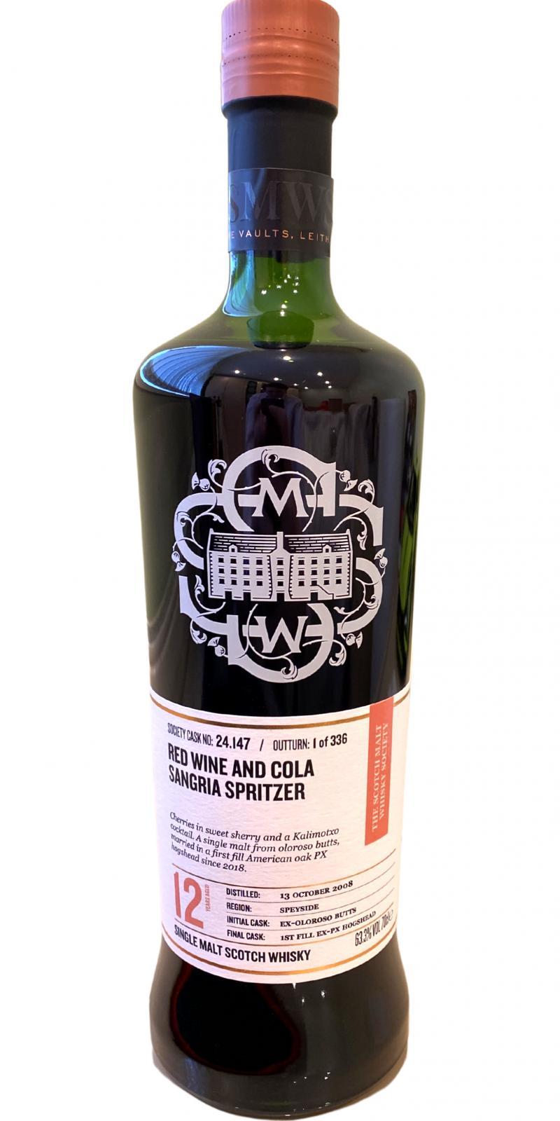 Macallan 2008 SMWS 24.147  Red wine and cola sangria spritzer
