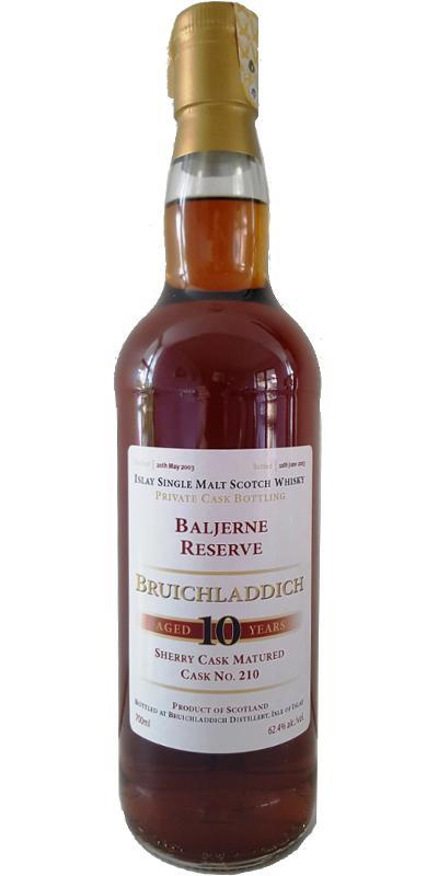 Bruichladdich 2003 - Baljerne Reserve Private Cask Bottling