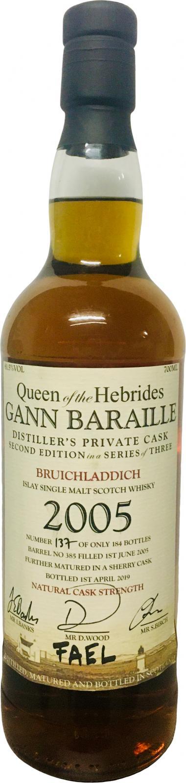 Bruichladdich 2005 - Gann Baraille Distiller's Private Cask