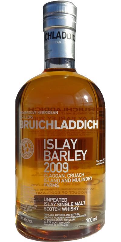 Bruichladdich 2009 Islay Barley Claggan, Cruach, Island & Mulindry Farms