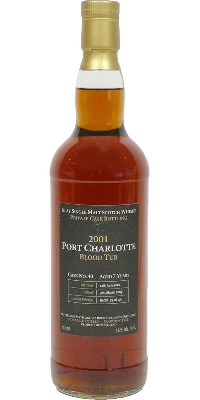 Port Charlotte 2001 Blood Tub Private Cask Bottling