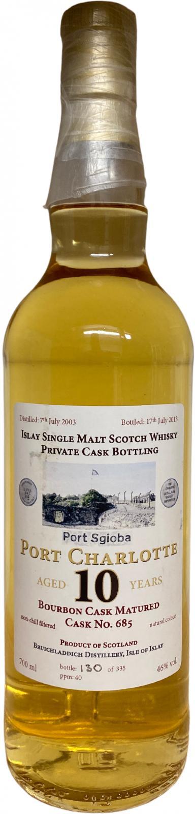 Port Charlotte 2003 Port Sgioba Private Cask Bottling