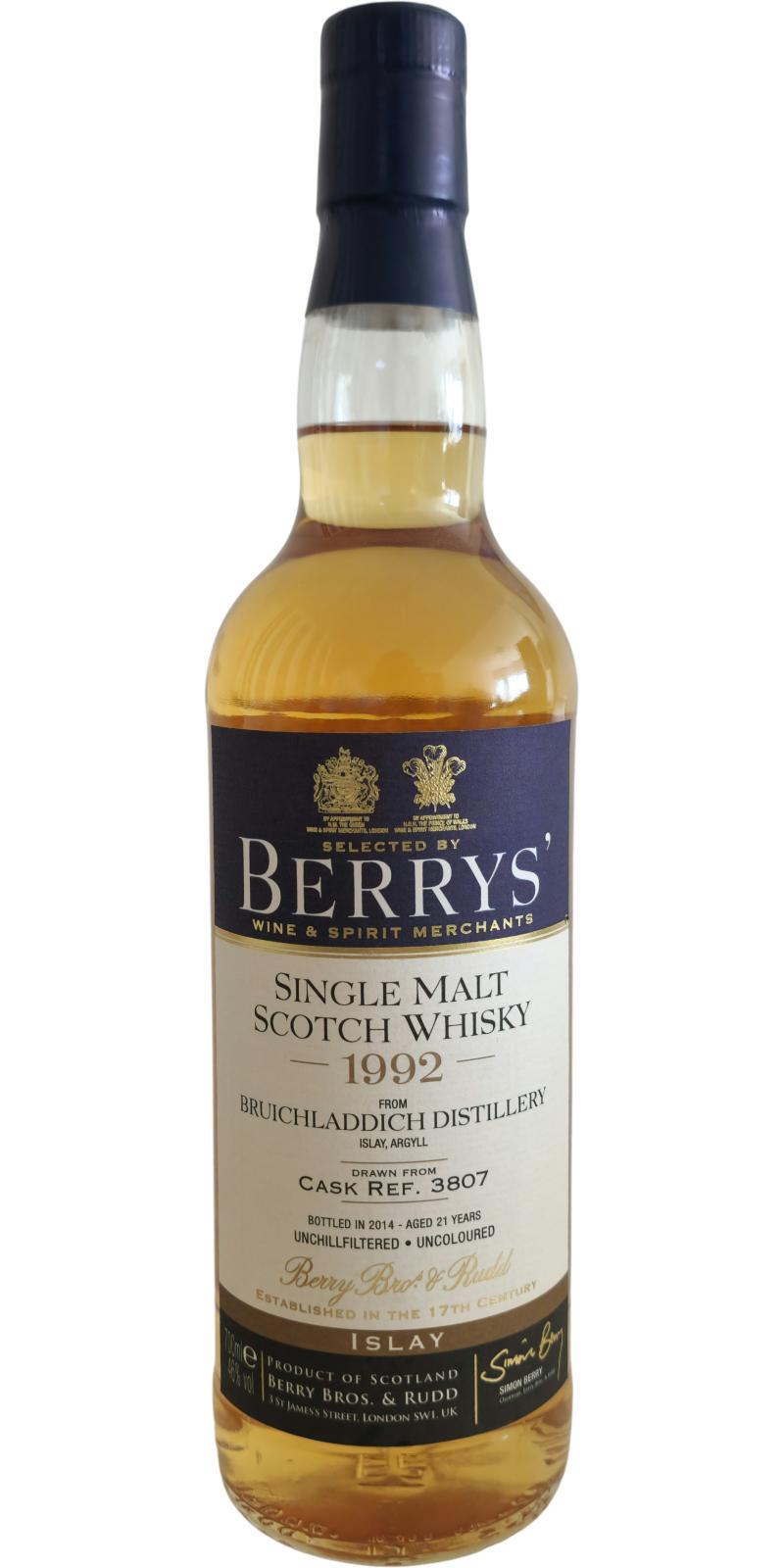 Bruichladdich 1992 BR Berrys'
