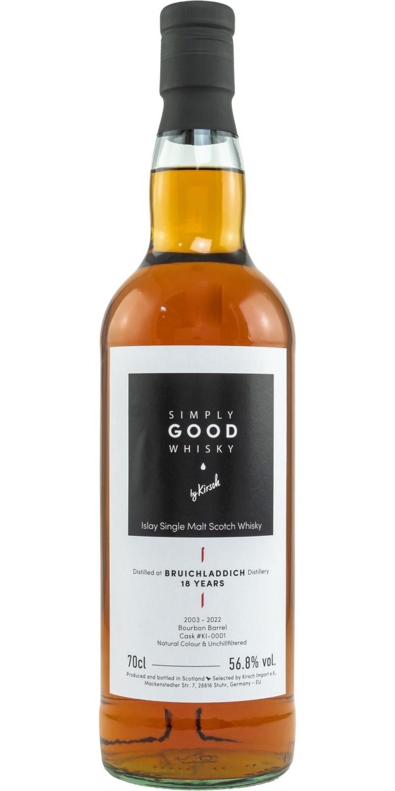 Bruichladdich 2003 KI Simply Good Whisky