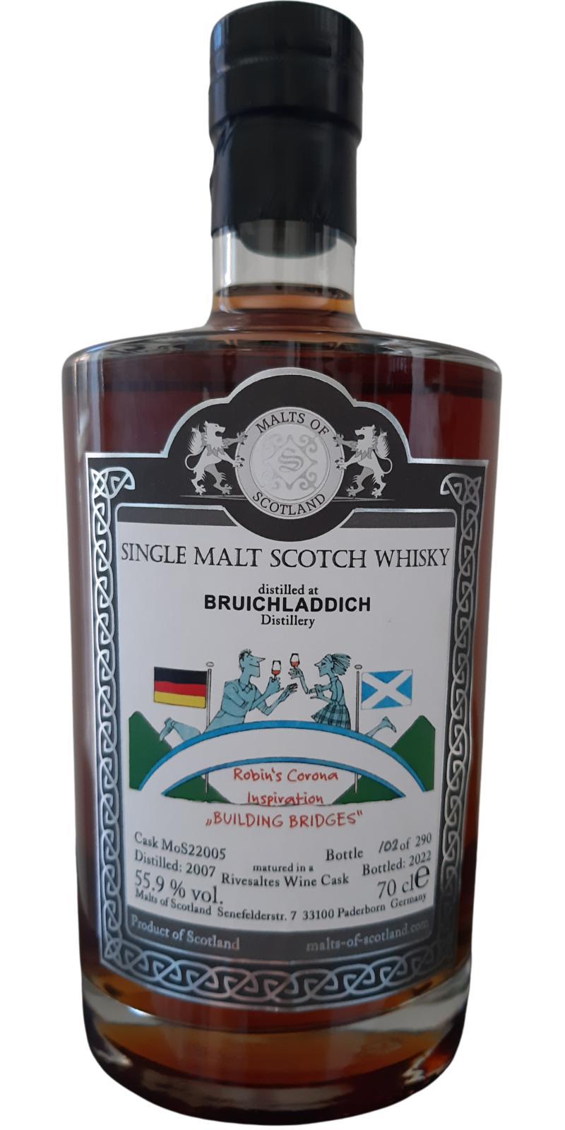 Bruichladdich 2007 MoS Robin’s Corona Inspiration „BUILDING BRIDGES“