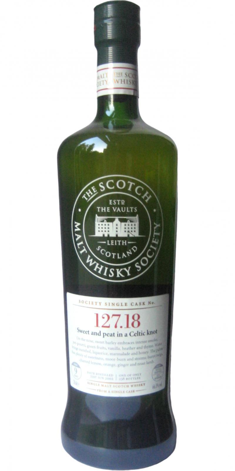 Port Charlotte 2002 SMWS 127.18 Sweet and peat in a Celtic knot
