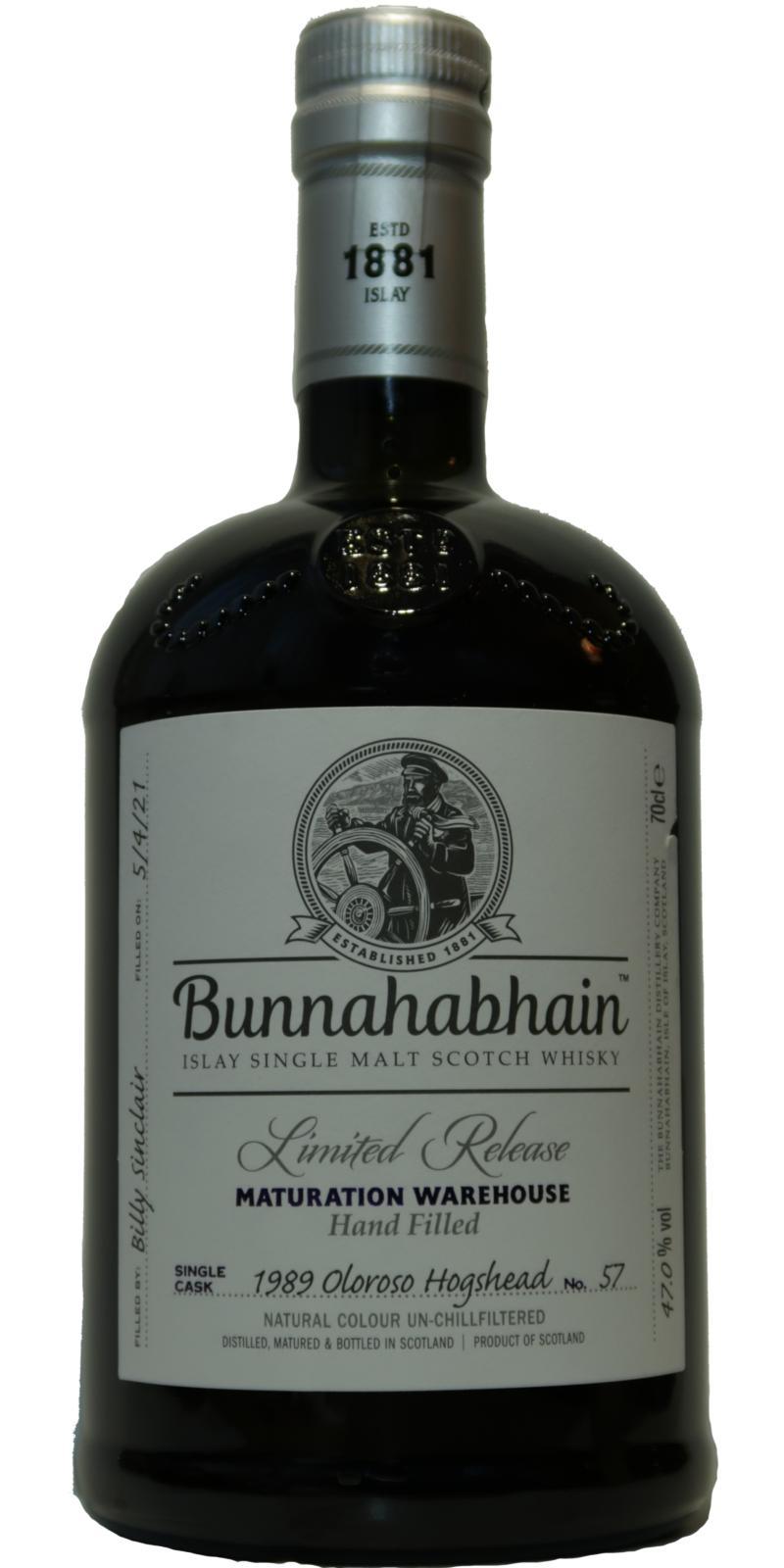 Bunnahabhain 1989 Maturation Warehouse Handfilled