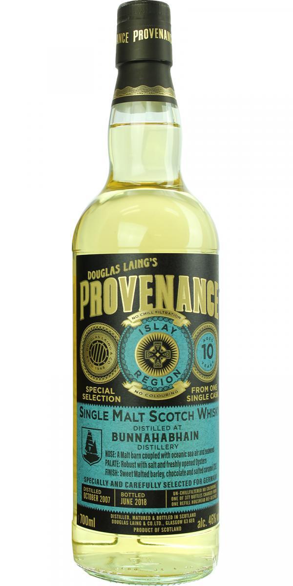 Bunnahabhain 2007 DL Provenance