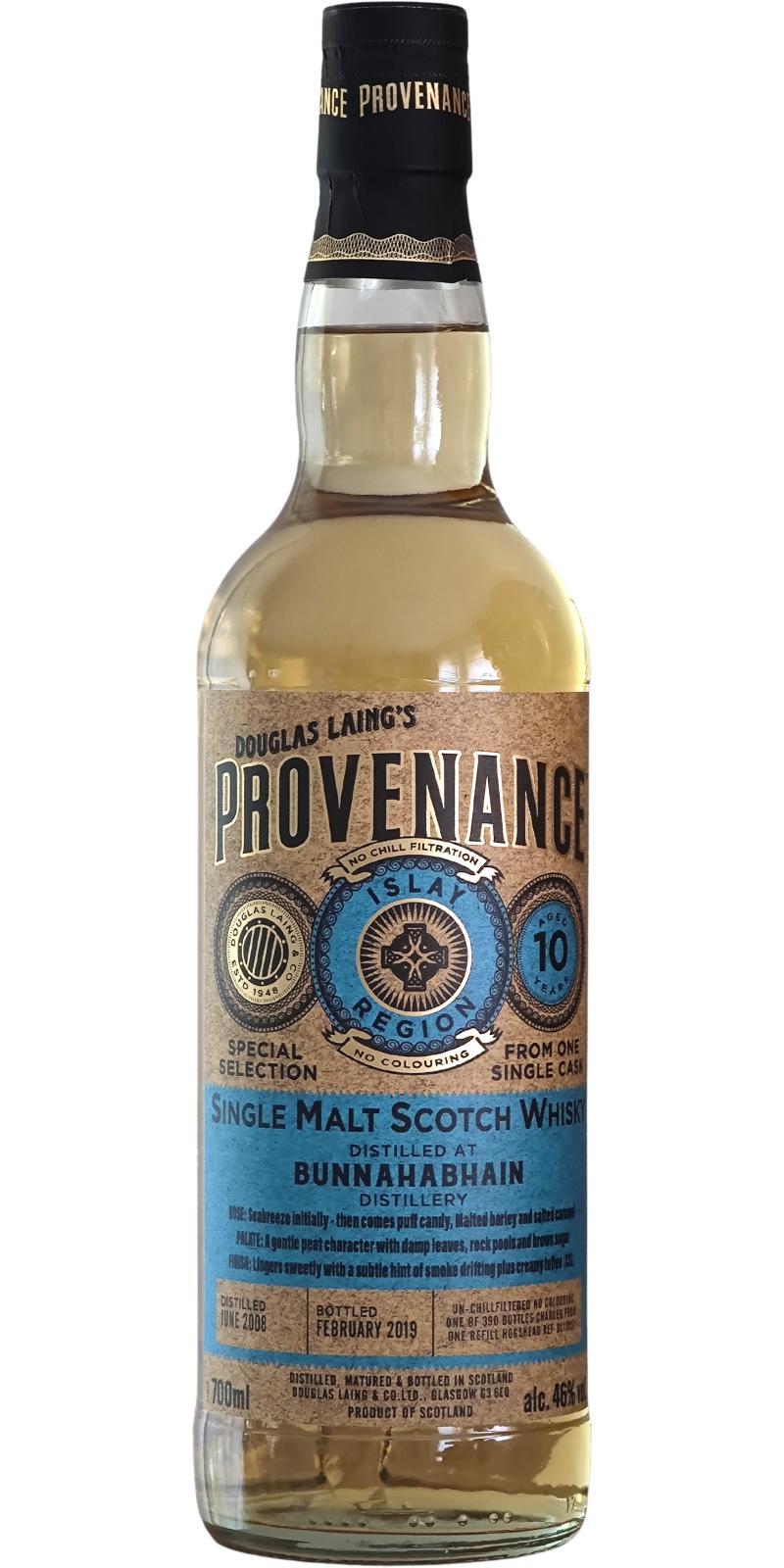 Bunnahabhain 2008 DL Provenance