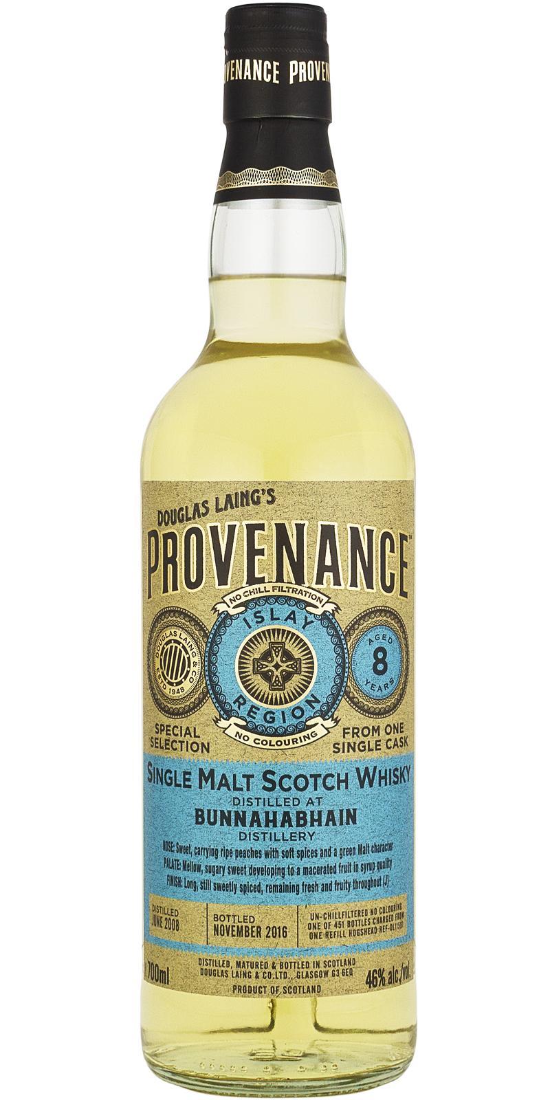 Bunnahabhain 2008 DL Provenance