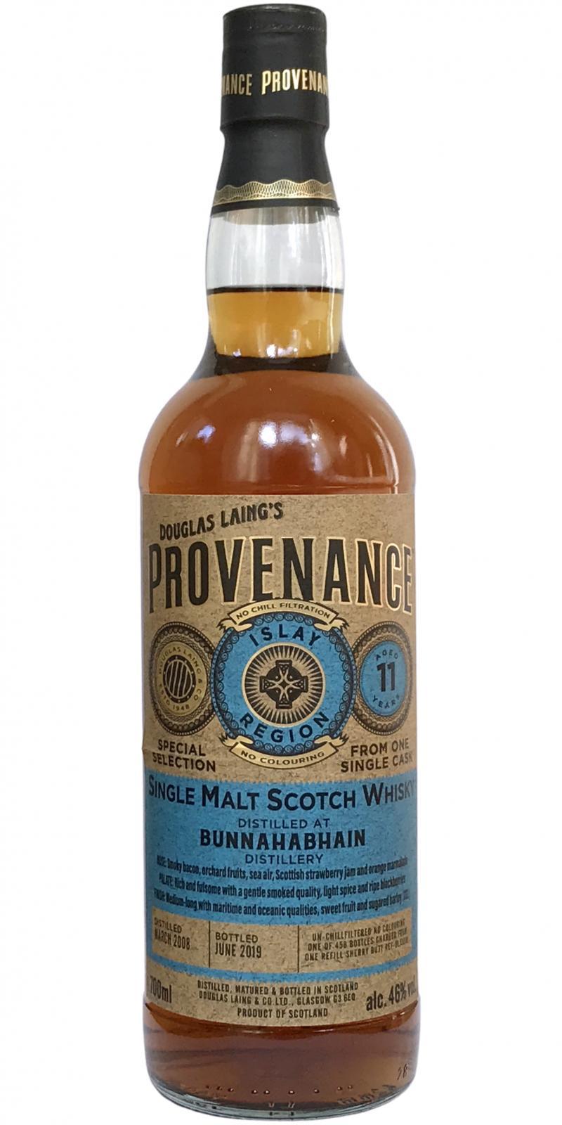Bunnahabhain 2008 DL Provenance