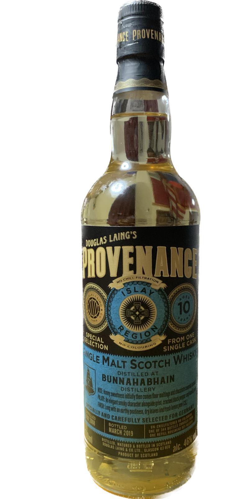 Bunnahabhain 2008 DL Provenance