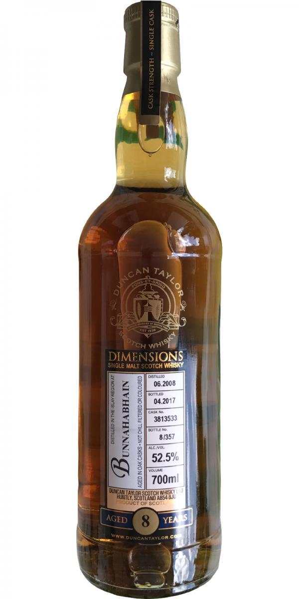 Bunnahabhain 2008 DT Dimensions
