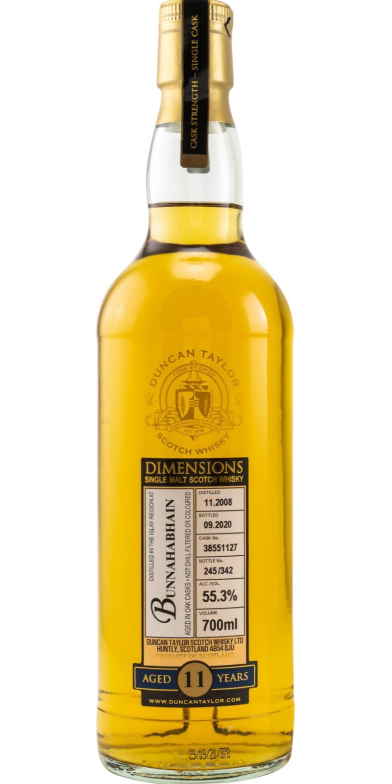 Bunnahabhain 2008 DT Dimensions