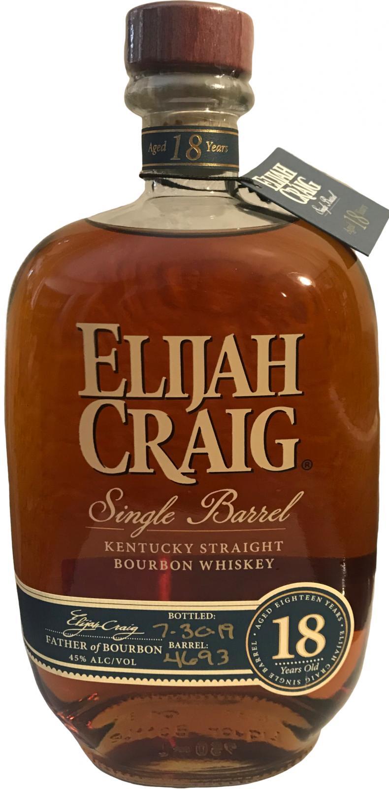 Elijah Craig 18-year-old  Single Barrel