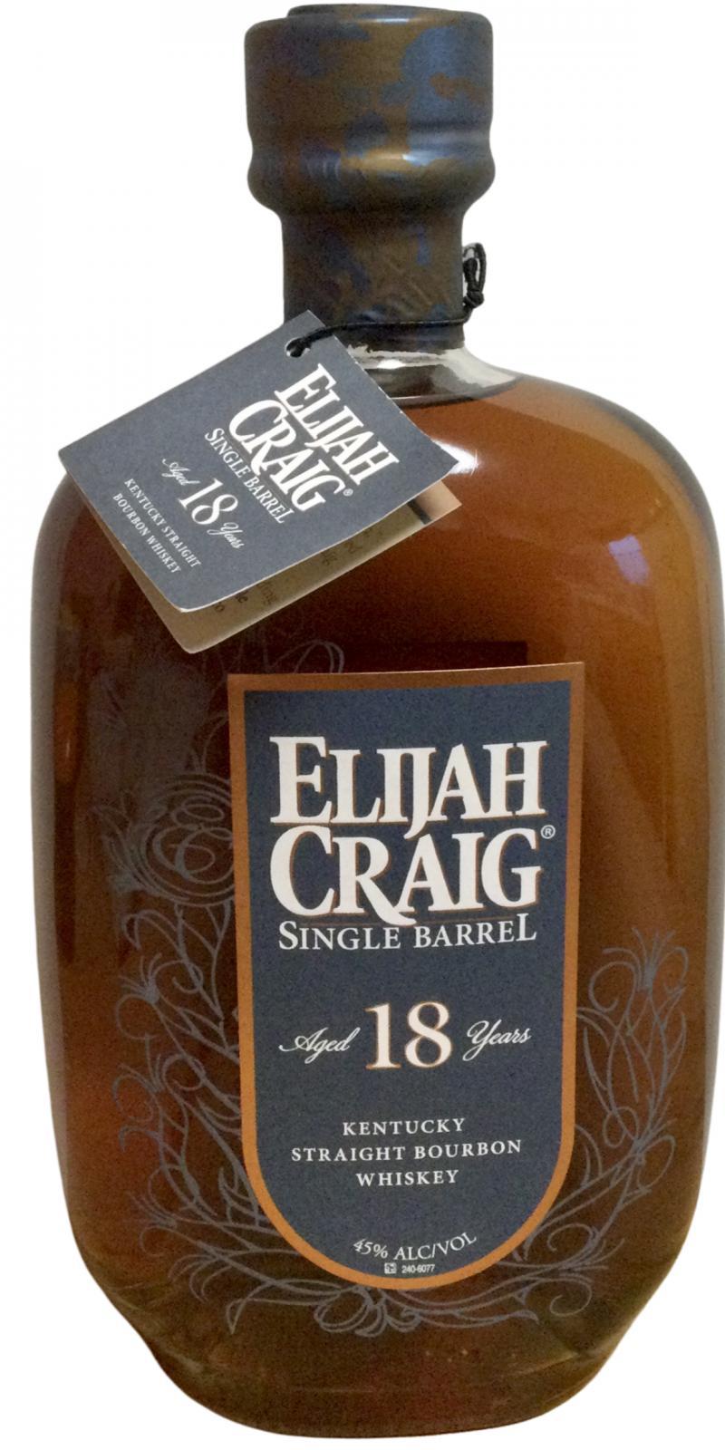 Elijah Craig 18-year-old  Single Barrel