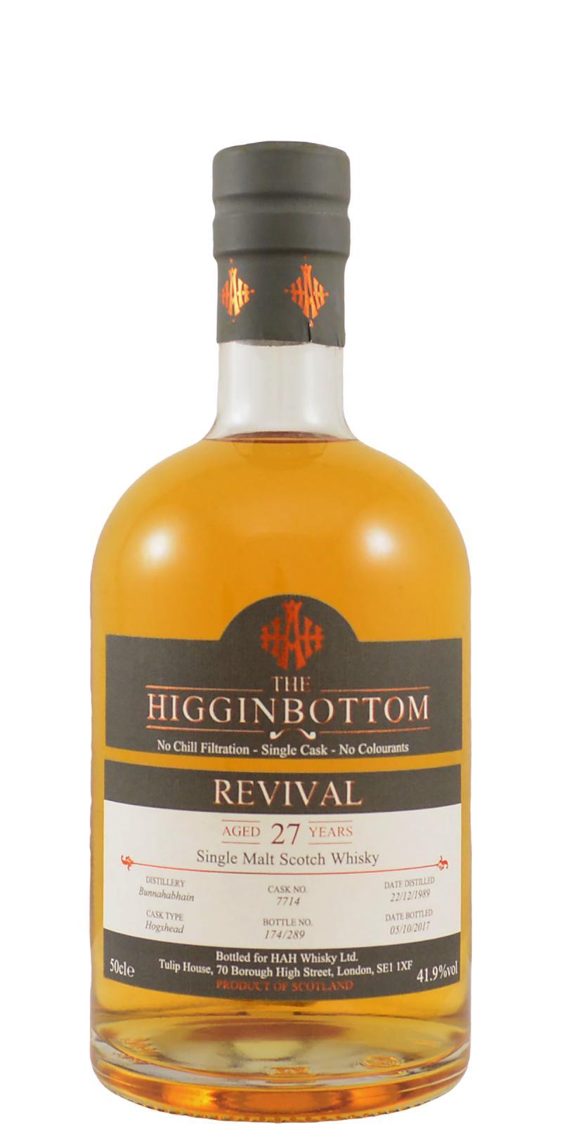 Bunnahabhain 1989 HAH The Higginbottom