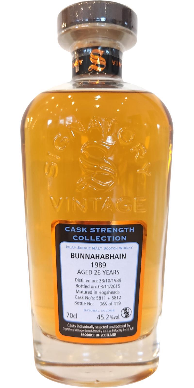 Bunnahabhain 1989 SV Cask Strength Collection
