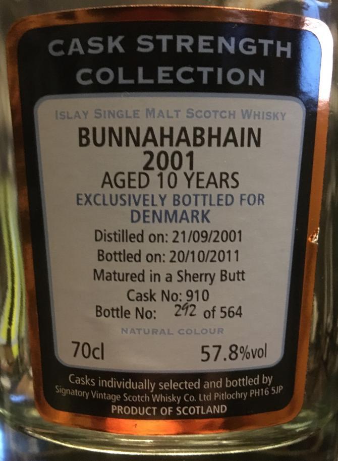 Bunnahabhain 2001 SV Cask Strength Collection