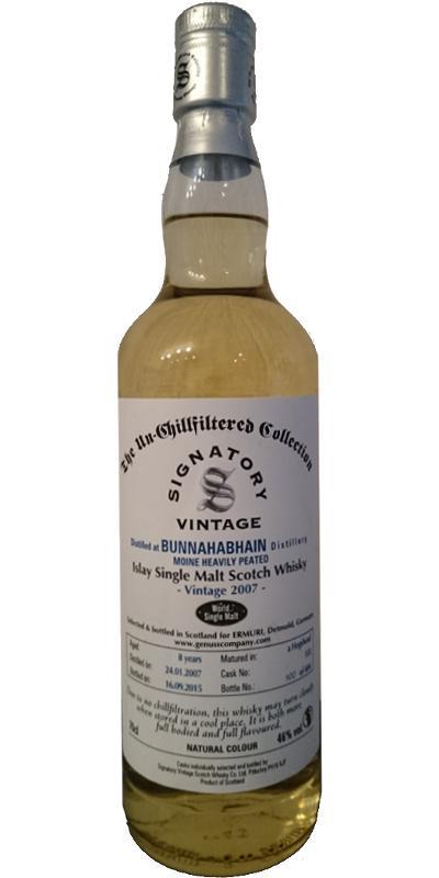 Bunnahabhain 2007 SV Moine The Un-Chillfiltered Collection