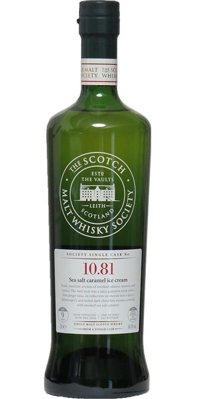 Bunnahabhain 2005 SMWS 10.81 Sea salt caramel ice cream