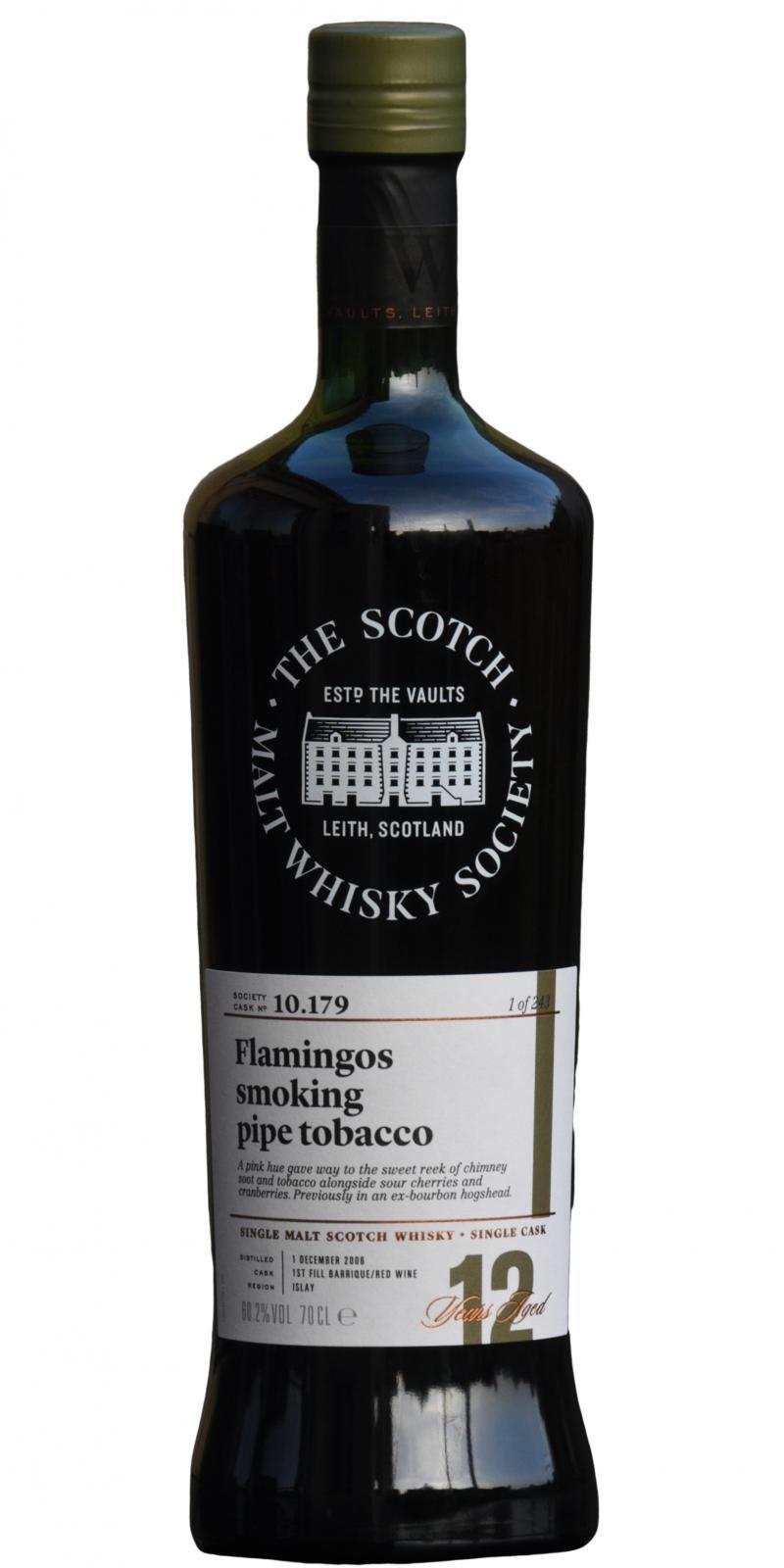 Bunnahabhain 2006 SMWS 10.179 Flamingos smoking pipe tobacco
