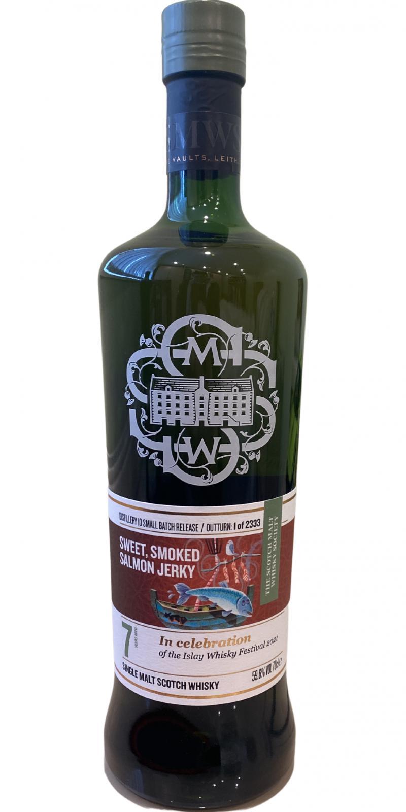 Bunnahabhain 2013 SMWS Distillery 10 Small Batch Release Sweet, smoked salmon jerky