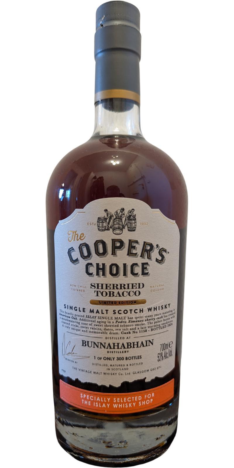 Bunnahabhain Sherried Tobacco VM The Cooper's Choice