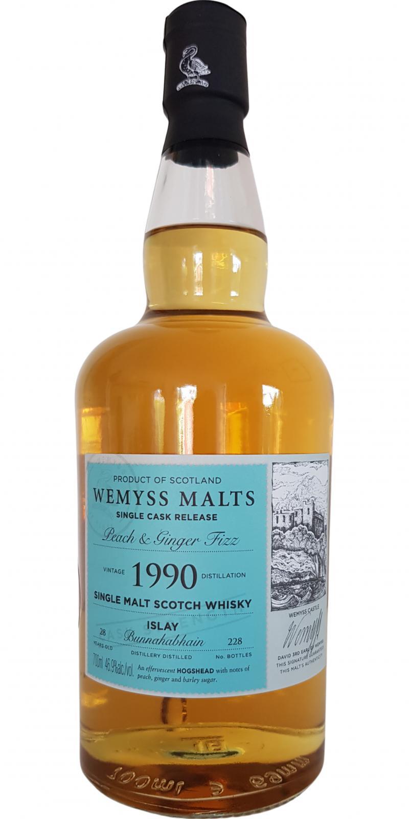 Bunnahabhain 1990 Wy Peach & Ginger Fizz