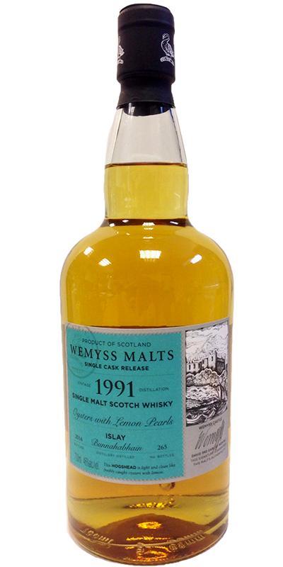Bunnahabhain 1991 Wy Oysters with Lemon Pearls