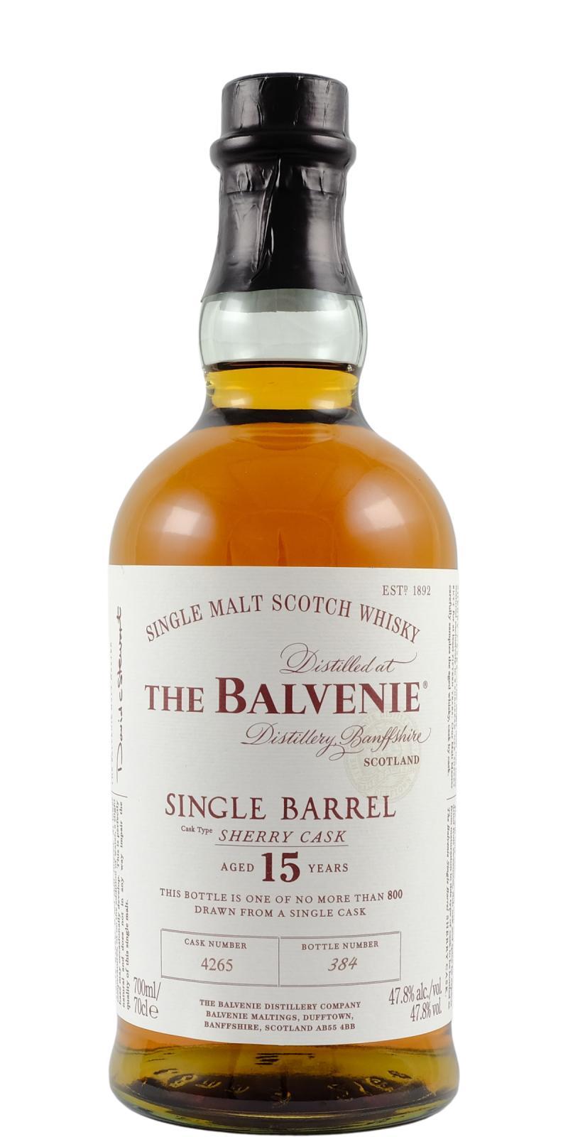Balvenie 15-year-old Single Barrel - Sherry Cask