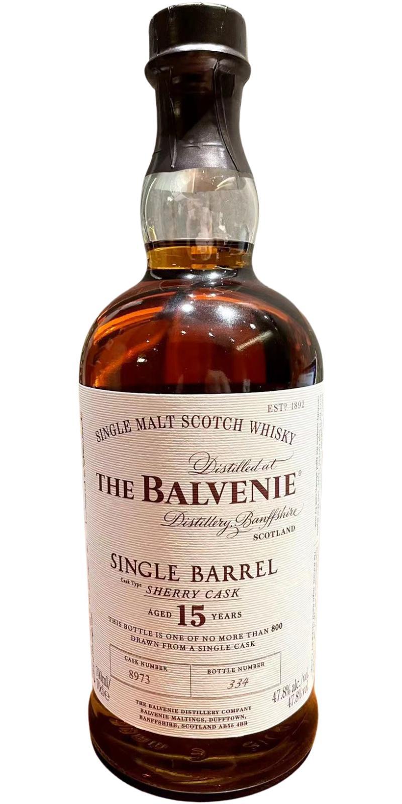 Balvenie 15-year-old Single Barrel - Sherry Cask