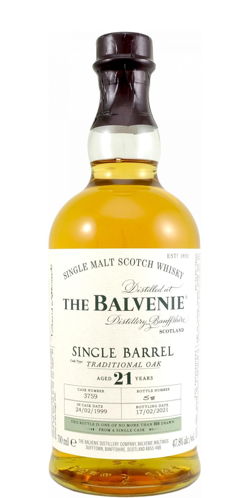 Balvenie 21-year-old Single Barrel - Traditional Oak