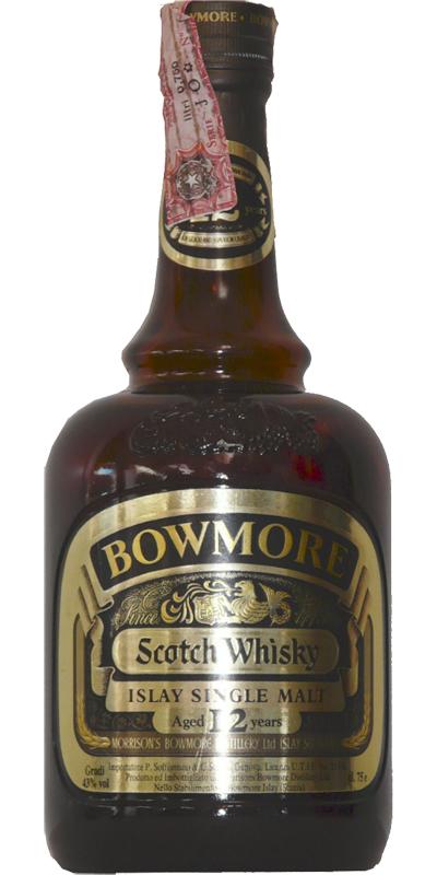 Bowmore 12-year-old Dumpy Brown Bottle - Gold label