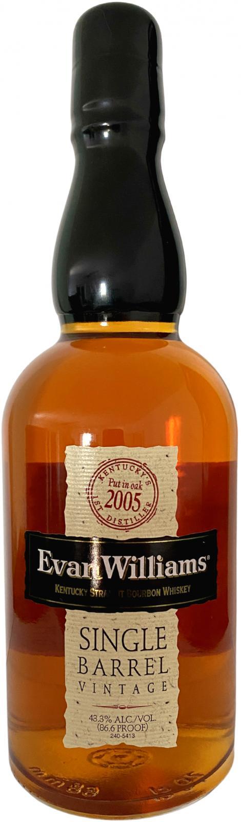 Evan Williams 2005  Single Barrel Vintage